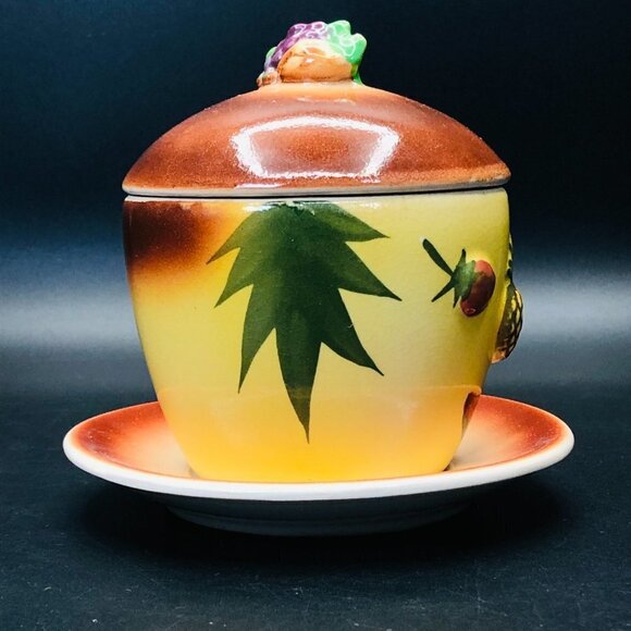 Kitsch Mr. Yummy Jelly Jam Jar Anthropomorphic Condiment Container Japan - Picture 2 of 14